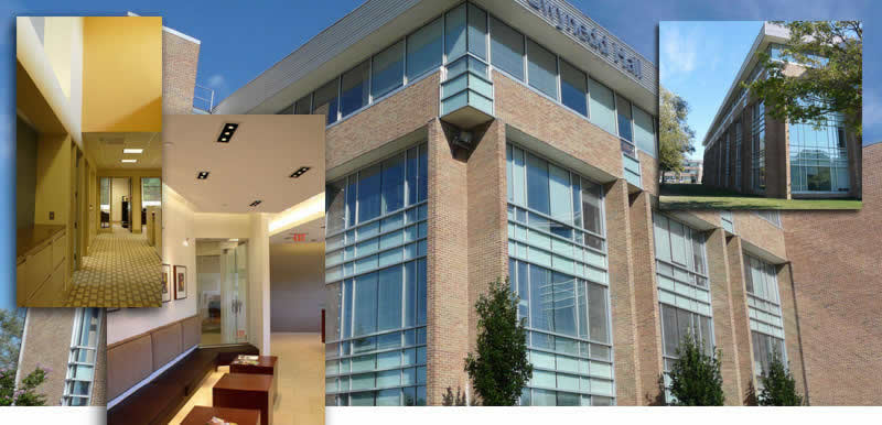 Sentry Park facade, Yorktown interiors 